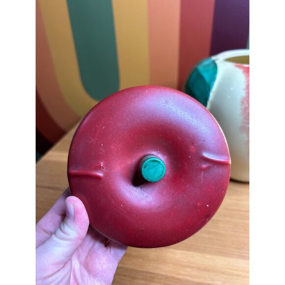 1940s Hull pottery apple cookie jar ceramic fall autumn decor - CRAZING - Picture 6 of 10